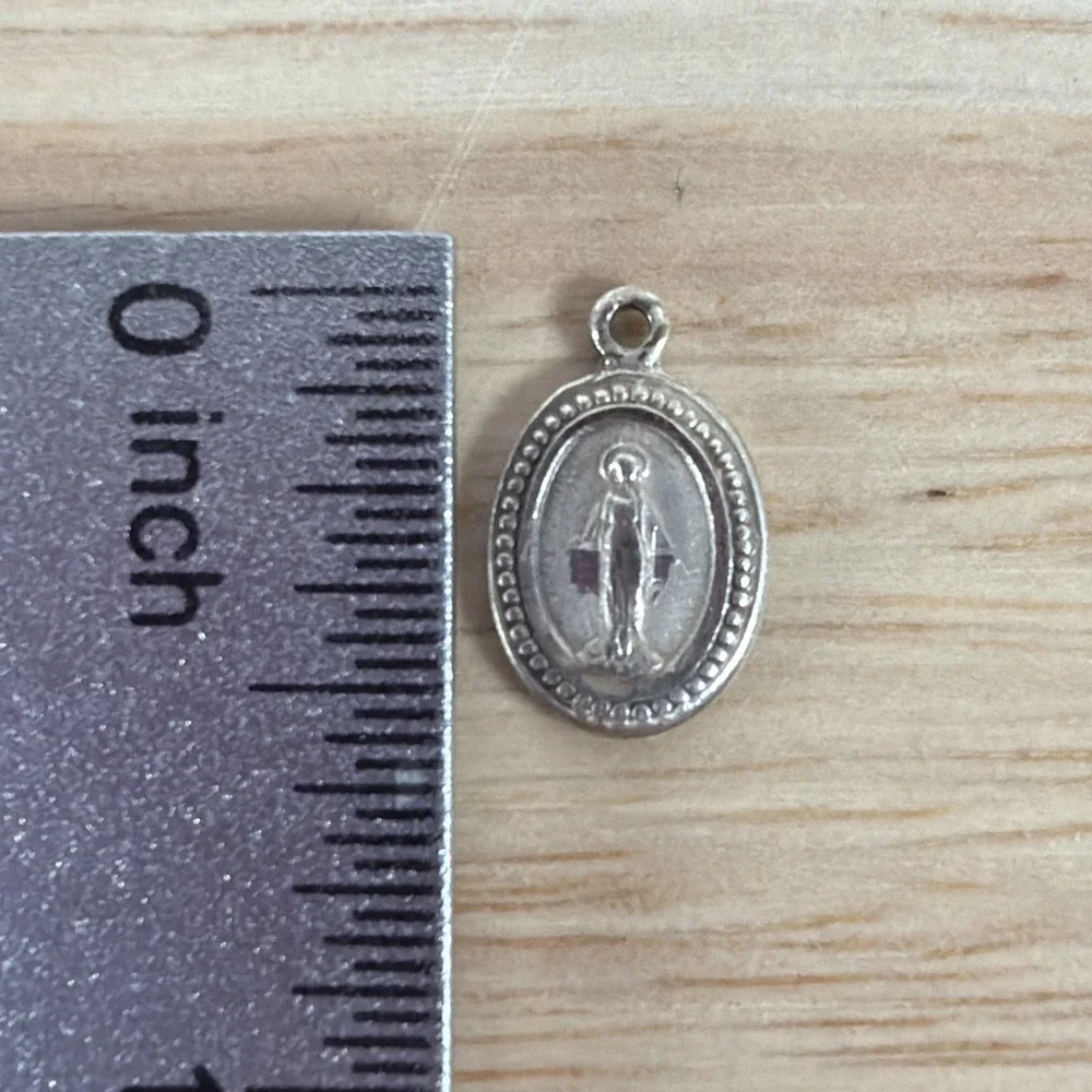 Sterling Silver Miraculous Medal, Catholic Medal .5